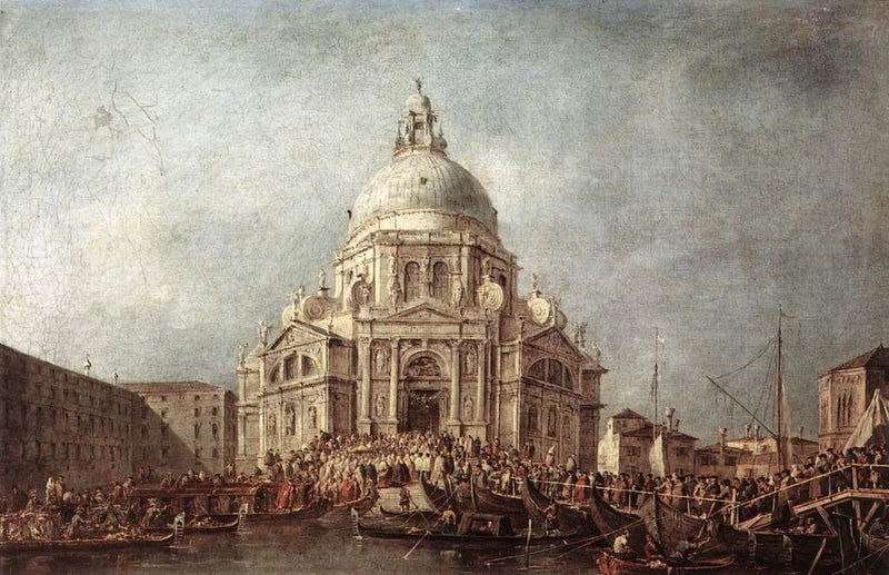 El dogo de Venecia se rinde a la Salute, el 21 de noviembre, día de la conmemoración del fin de la peste de 1630 - Francesco Guardi