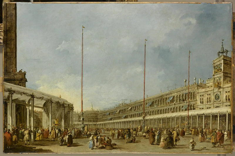 El doge de Venecia sigue la procesión del Corpus Christi en la plaza de San Marcos - Francesco Guardi