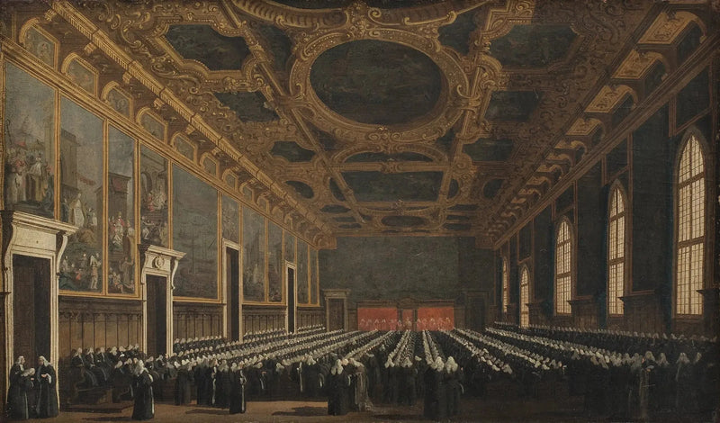 El Doge y el Gran Consejo en la Sala del Maggior Consiglio - Canaletto