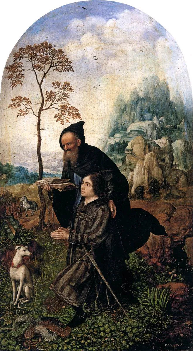 El donante protegido por San Antonio. - Jan Gossaert