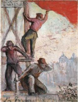 La bandera roja o la batalla sindical - Maximilien Luce