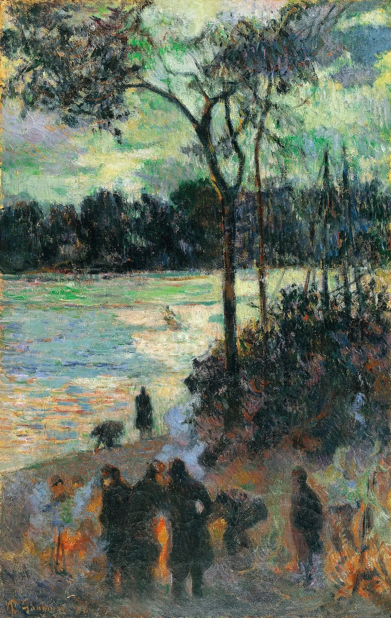 El Fuego al borde del agua - Paul Gauguin