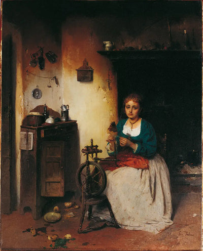 Le fileur - Gerolamo Induno - Alpha Reproduction