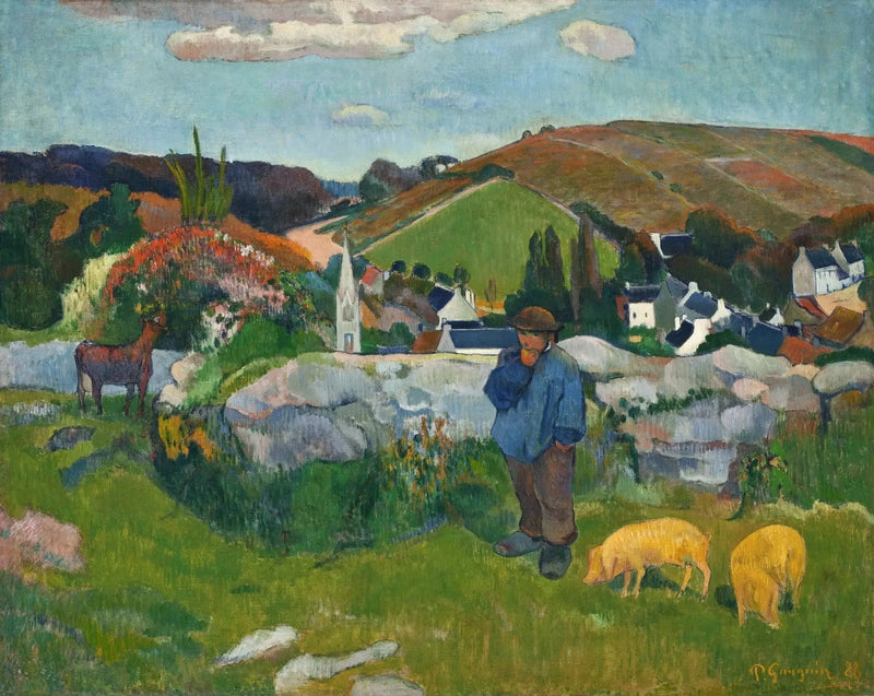 El Guardián de cerdos, Bretaña - Paul Gauguin