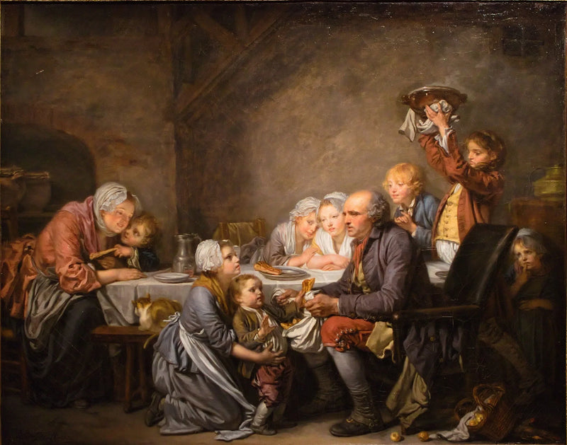 El Pastel de Reyes - Jean-Baptiste Greuze