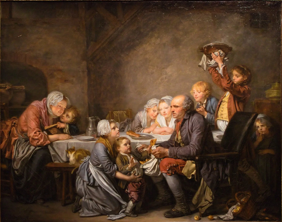 El Pastel de Reyes - Jean-Baptiste Greuze