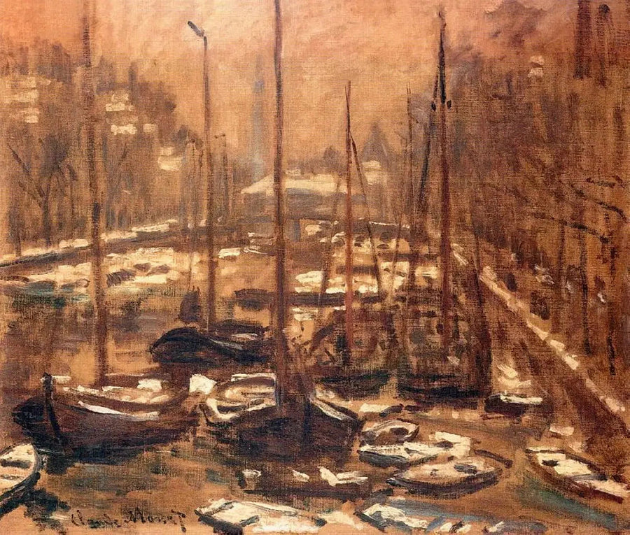 El Geldersekade en Ámsterdam, el invierno - Claude Monet