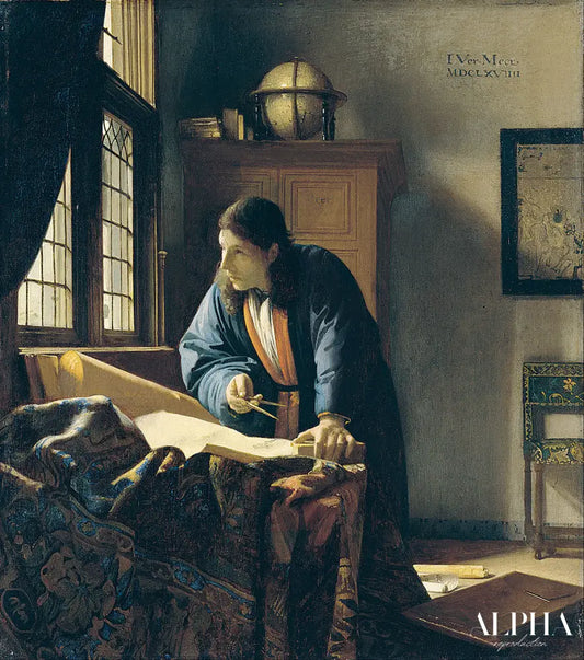 Le Géographe - Johannes Vermeer - Reproductions de tableaux et peintures haut de gamme