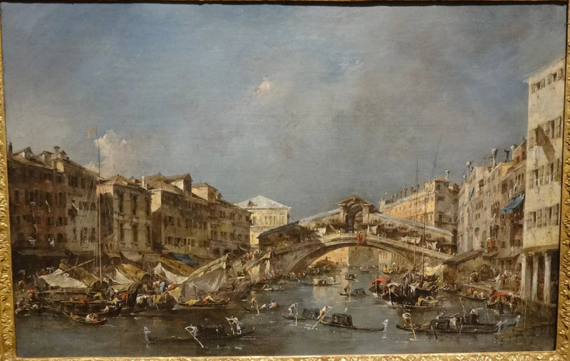 El Gran Canal con el puente de Rialto visto desde el sur - Francesco Guardi