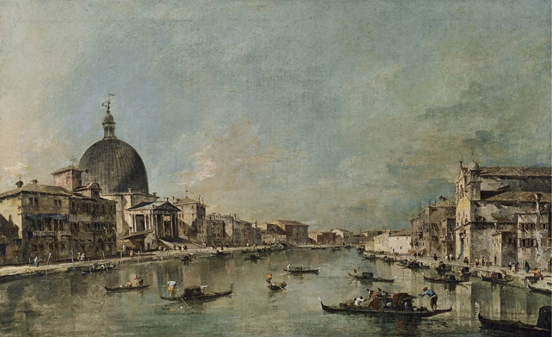 El Gran Canal con San Simeone Piccolo y Santa Lucía - Francesco Guardi