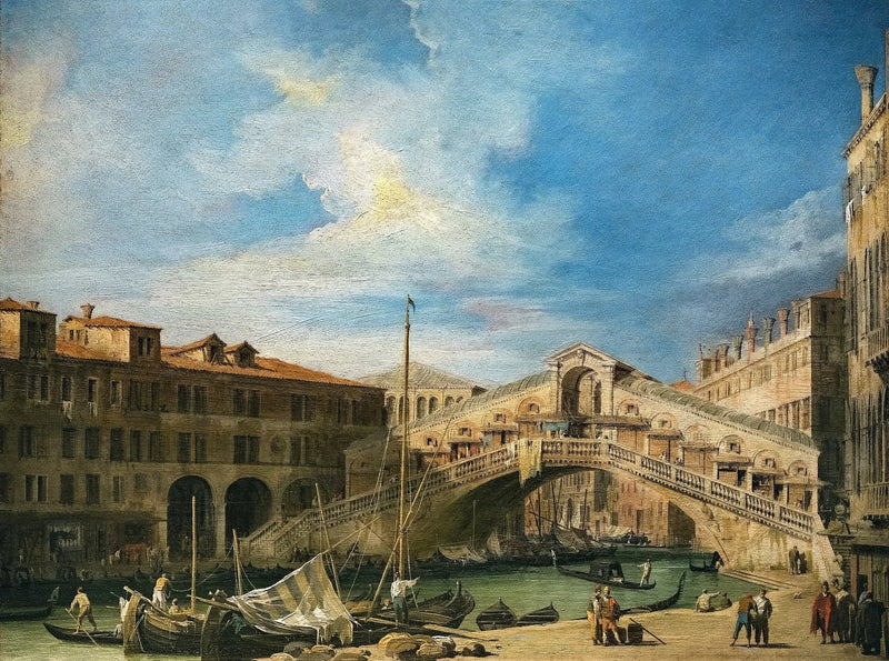 El Gran Canal: el puente de Rialto desde el sur - Canaletto