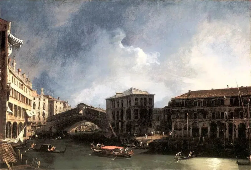 El Gran Canal cerca del puente del Rialto - Canaletto