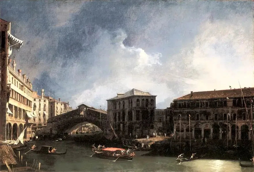 El Gran Canal cerca del puente del Rialto - Canaletto