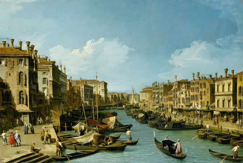 El Gran Canal cerca del Rialto, Venecia - Canaletto
