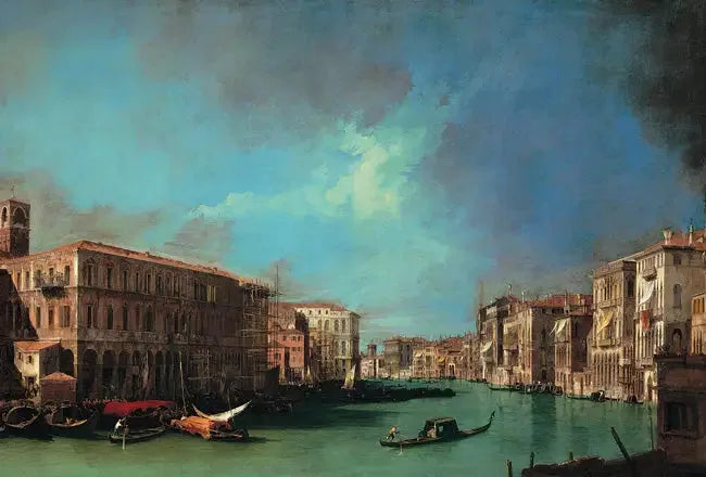 El Gran Canal cerca del Rialto, hacia el Norte - Canaletto