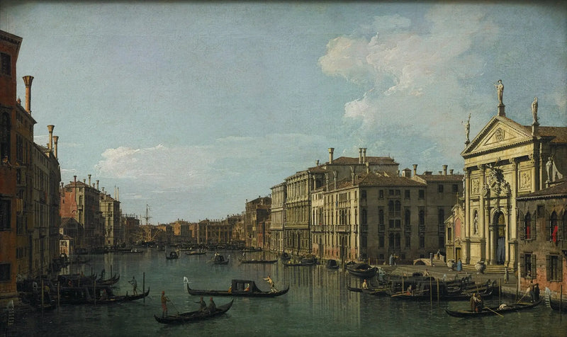 El Gran Canal, Venecia, vista hacia el sureste desde San Stae hasta las Fabbriche Nuove di Rialto - Canaletto