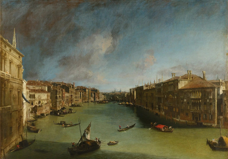 El Gran Canal, hacia el noreste desde el palacio Balbi hacia el puente del Rialto - Canaletto