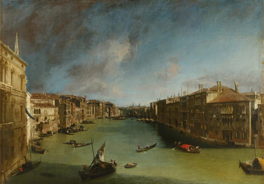 El Gran Canal, hacia el noreste desde el palacio Balbi hacia el puente del Rialto - Canaletto