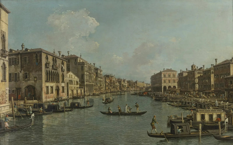 El Gran Canal visto desde el suroeste hacia el puente de Rialto - Canaletto