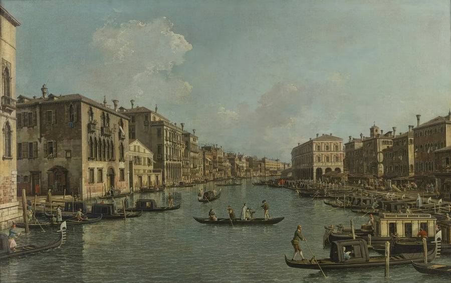 El Gran Canal visto desde el suroeste hacia el puente de Rialto - Canaletto