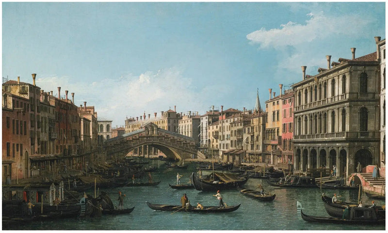 El Gran Canal visto desde el noreste desde el Palazzo Dolfin-Manin hasta el puente de Rialto - Canaletto