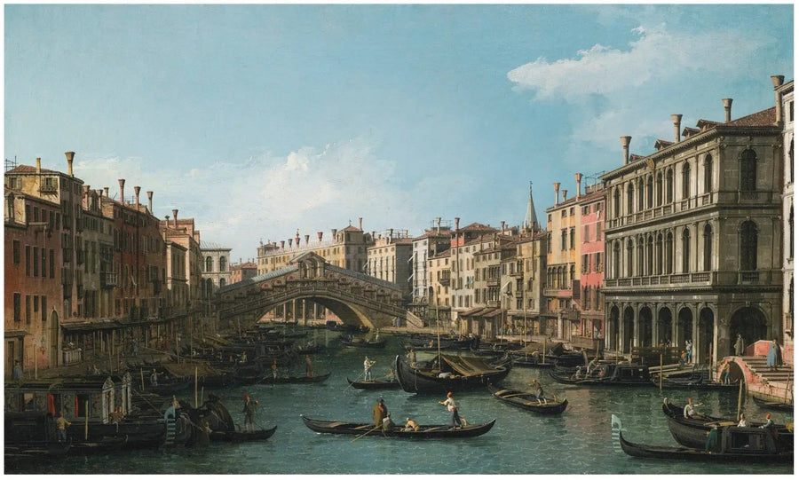 El Gran Canal visto desde el noreste desde el Palazzo Dolfin-Manin hasta el puente de Rialto - Canaletto
