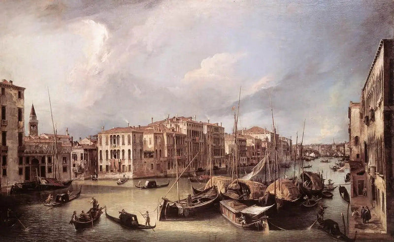 El Gran Canal visto desde el noreste hacia el puente de Rialto - Canaletto