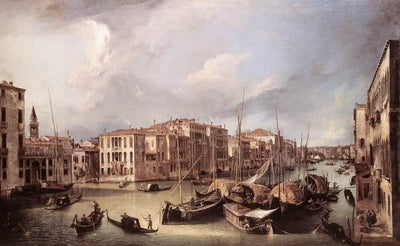 Le Grand Canal vu du nord-est vers le pont du Rialto - Canaletto - Alpha Reproduction