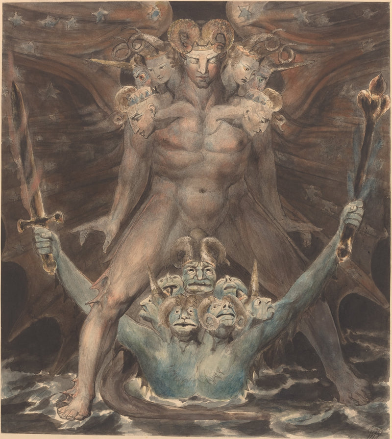 El Gran Dragón Rojo y la Bestia del Mar - William Blake