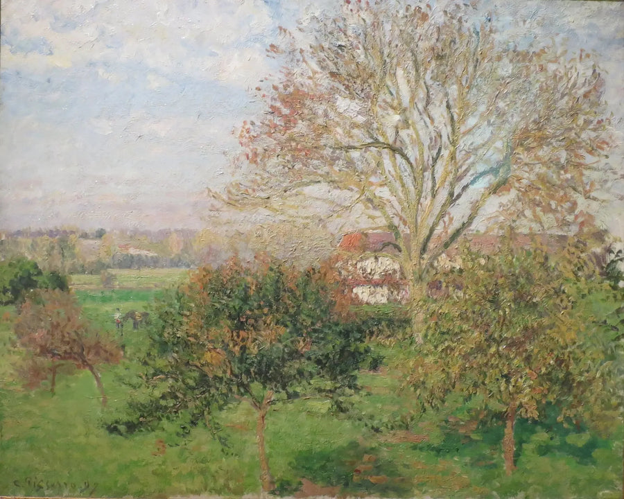 El Gran Nogal, mañana de otoño, Éragny (Mañana de otoño en Eragny) - Camille Pissarro