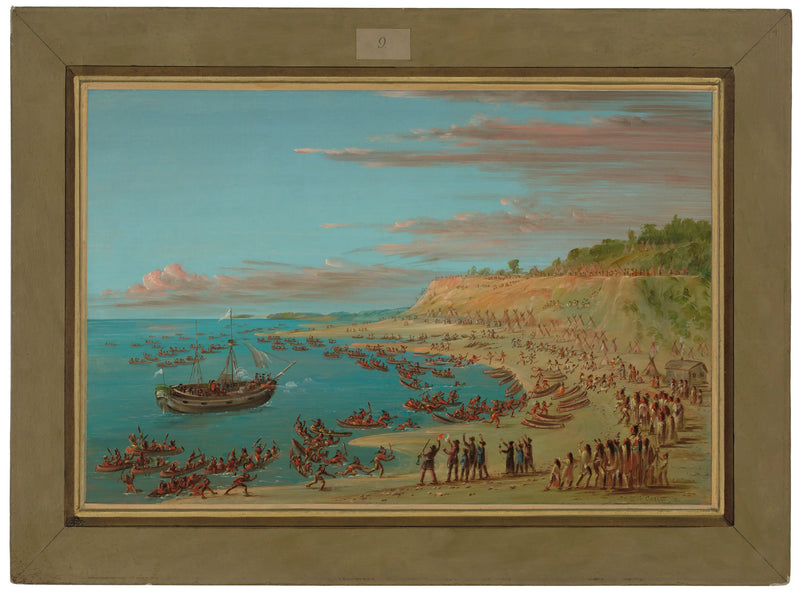 El Griffon entrando en el puerto de Mackinaw. 27 de agosto de 1679 - George Catlin