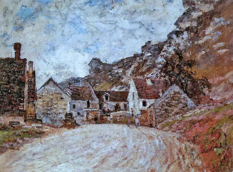 La aldea de Chantemesle al pie de la roca - Claude Monet