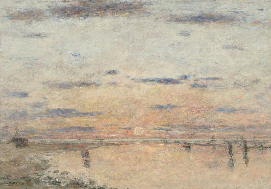 El Havre: Puesta de sol sobre el mar - Eugène Boudin