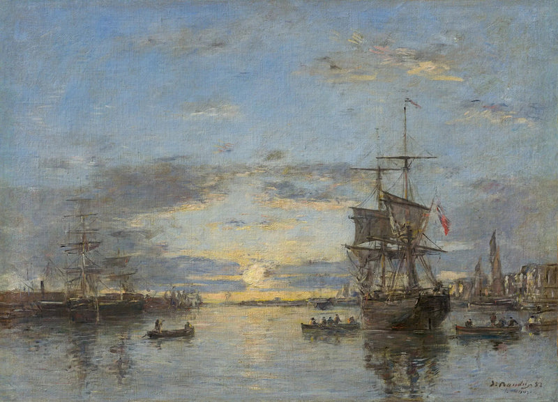 El Havre: el puerto delantero al atardecer - Eugène Boudin