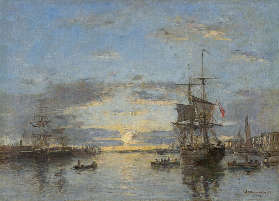 El Havre: el puerto delantero al atardecer - Eugène Boudin