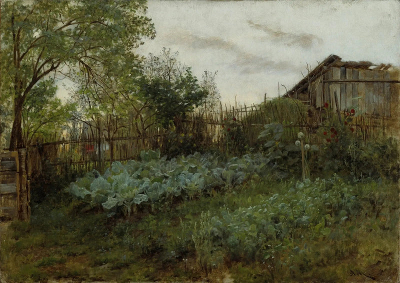 El jardín trasero - Adolph von Menzel