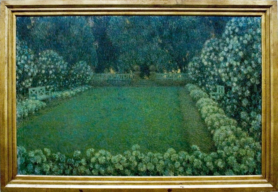 El jardín blanco al atardecer - Henri Le Sidaner
