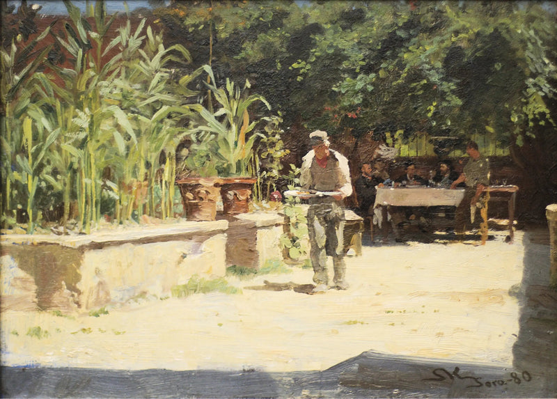 El jardín del Albergo del Liri en Sora. Las Abruzas - Peder Severin Krøyer
