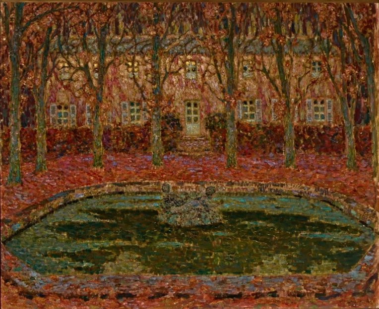 El jardín de la casa Gerberoy - Henri Le Sidaner