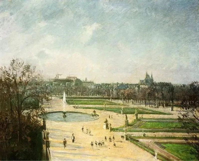 El Jardín de las Tullerías, mañana, sol - Camille Pissarro