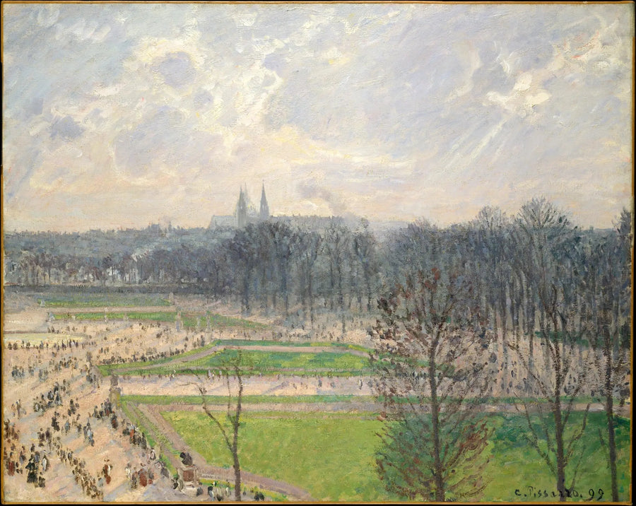 El Jardín de las Tullerías una tarde de invierno - Camille Pissarro