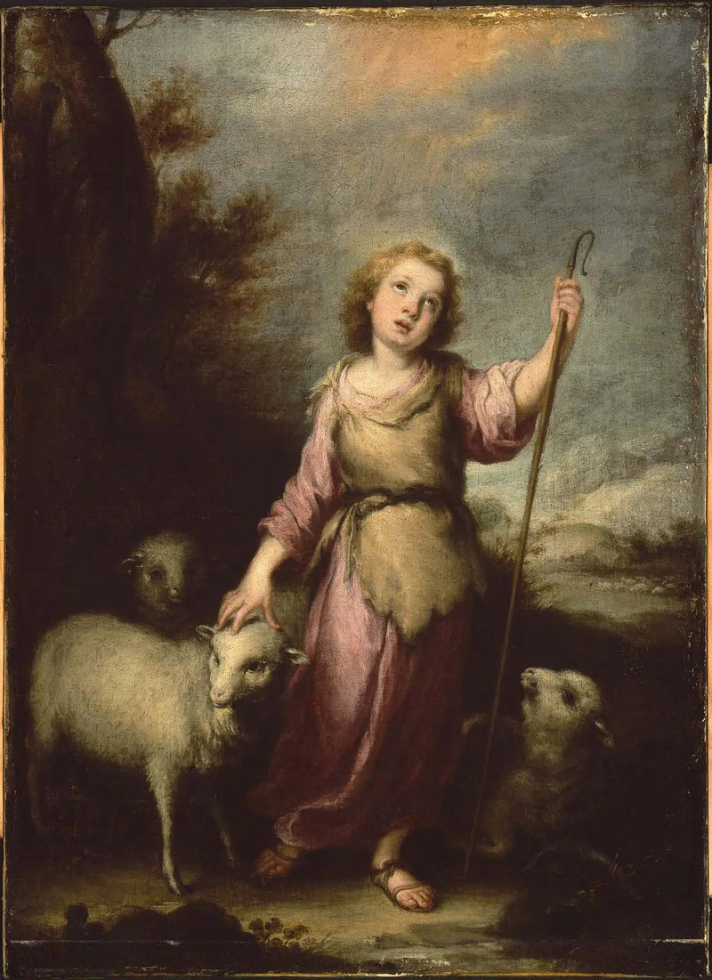 El joven Cristo en buen pastor - Bartolomé Esteban Murillo