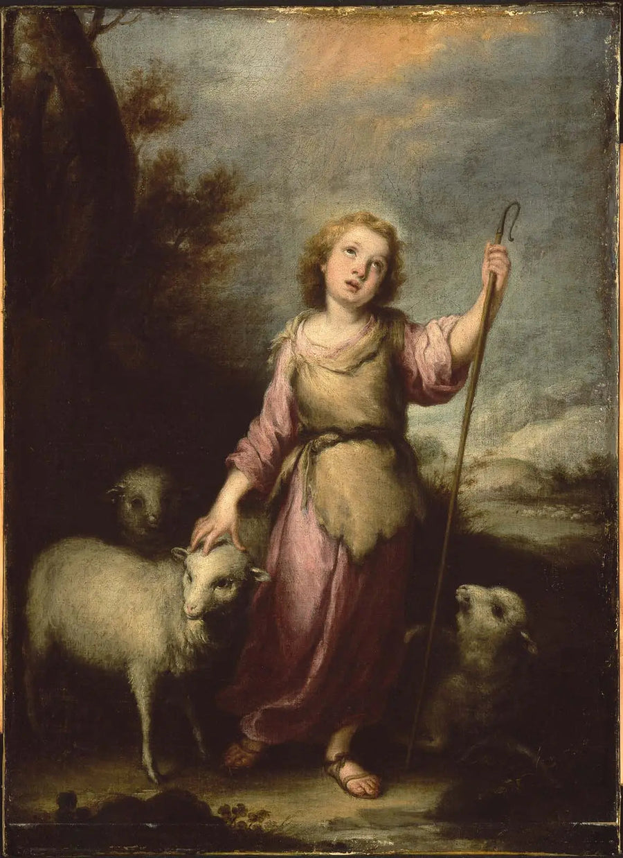 El joven Cristo en buen pastor - Bartolomé Esteban Murillo