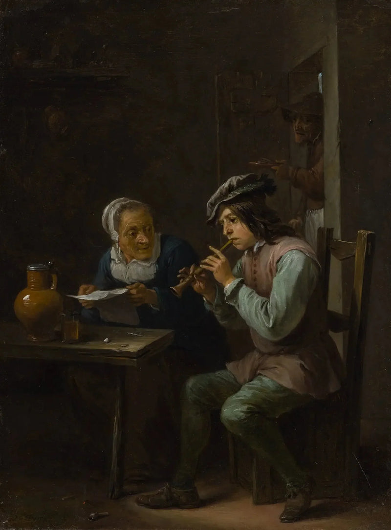 El jugador de flageolet - David Teniers el Joven