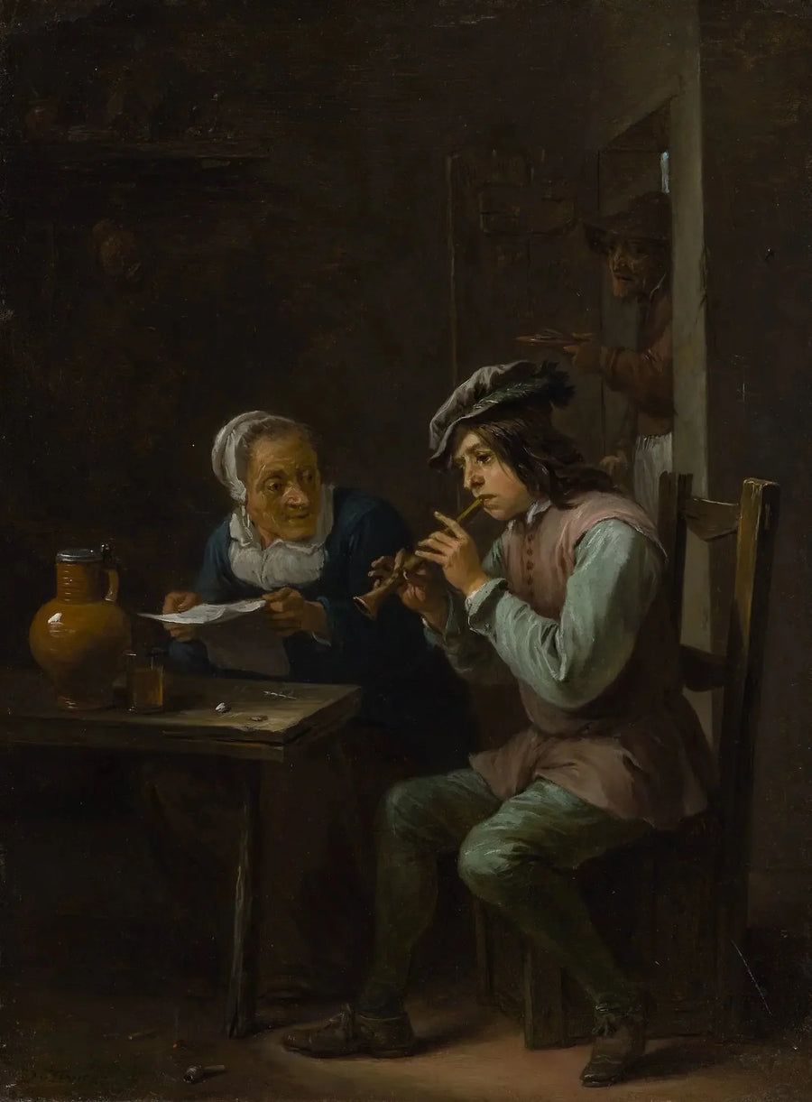 El jugador de flageolet - David Teniers el Joven