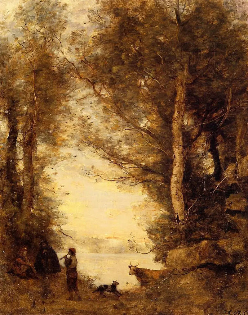 El flautista del lago de Albano - Jean-Baptiste Camille Corot