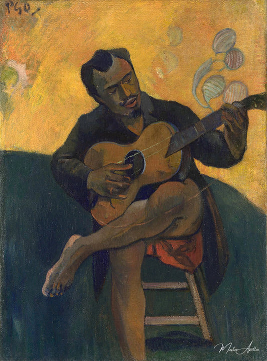 Le joueur de guitare - Paul Gauguin - Reproductions de tableaux et peintures haut de gamme