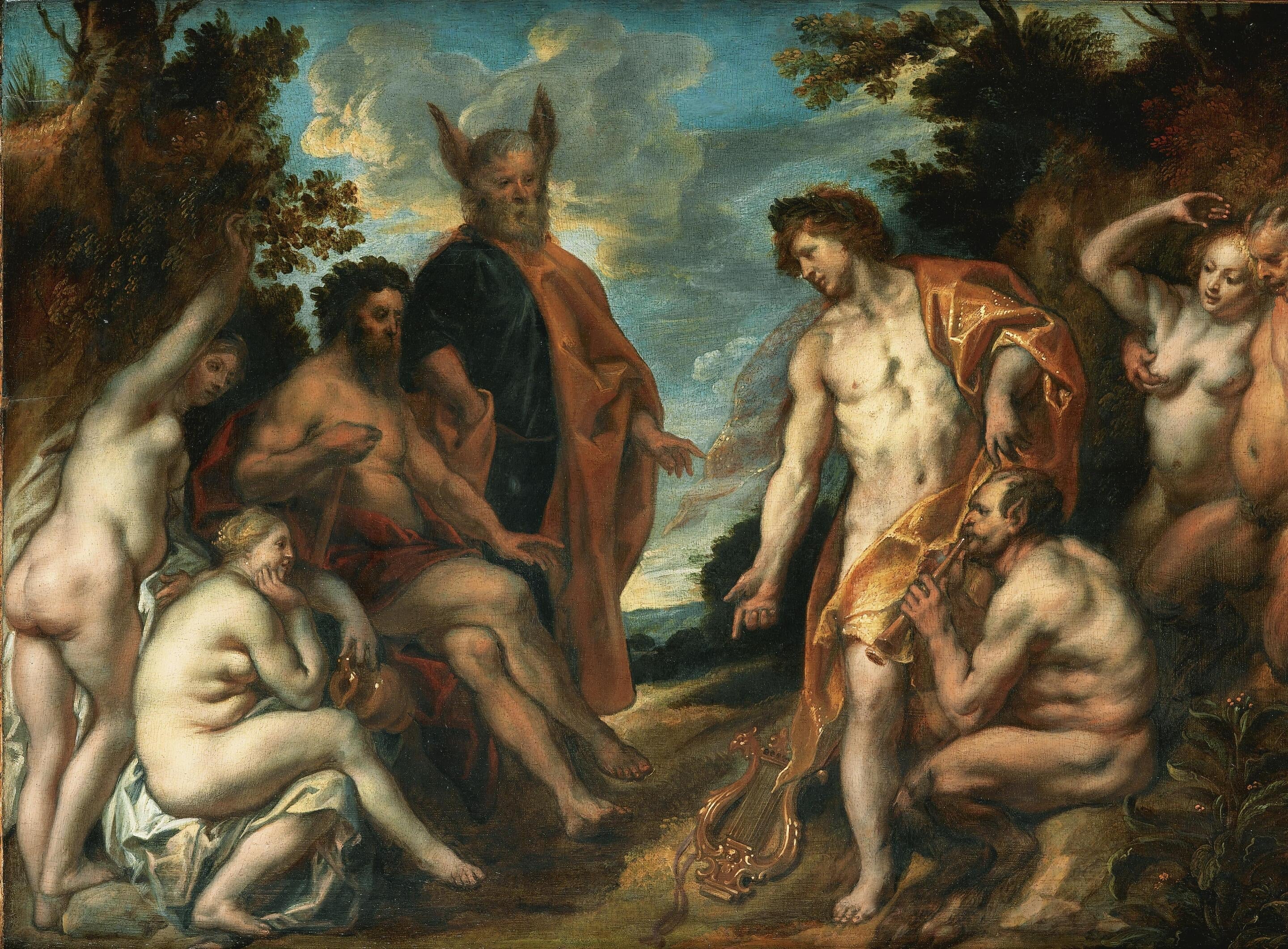 Le jugement de Midas dans le combat entre Apollon et Pan - Jacob Jordaens image 1 reproduction d’œuvre d’art à l’huile