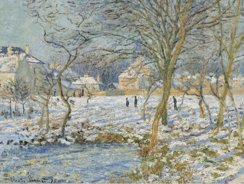 El lago, el efecto de la nieve - Claude Monet