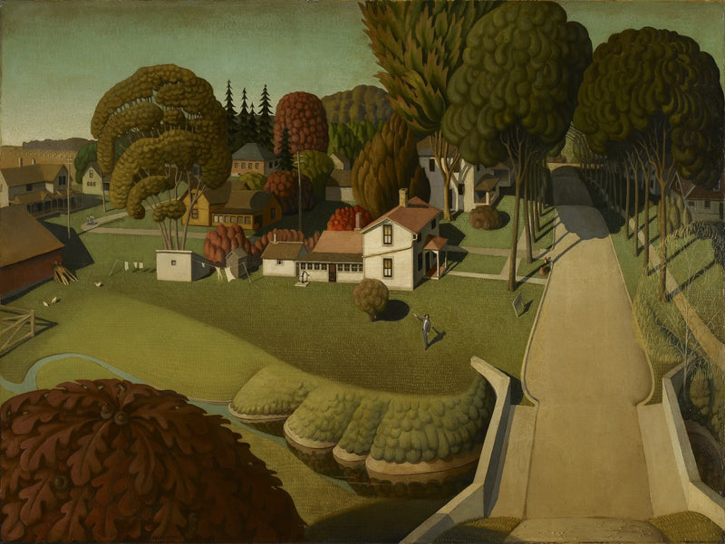 El lugar de nacimiento de Herbert Hoover, West Branch, Iowa - Grant Wood